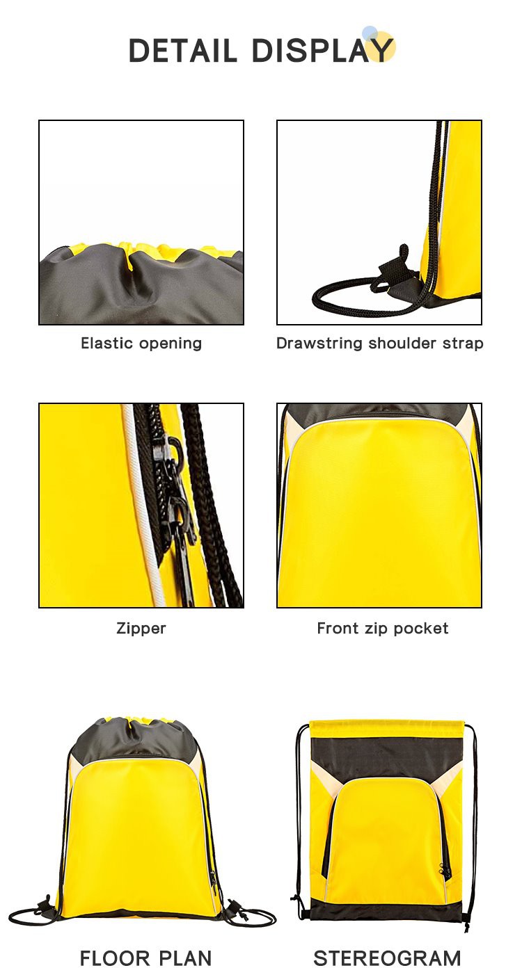 yellow drawstring bag